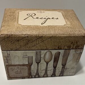 Susan Winget Cream&Tan Recipe Box MWOT No Tag New Fringed